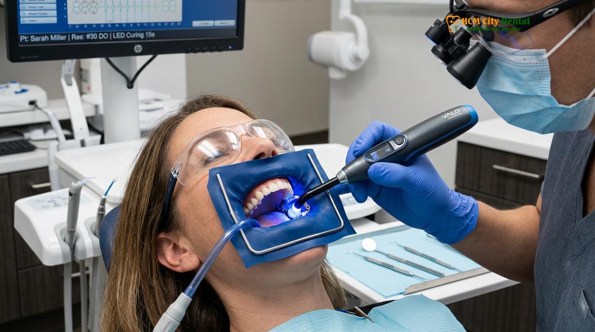 Visual description of bpa free composite fillings non toxic dentist Saigon