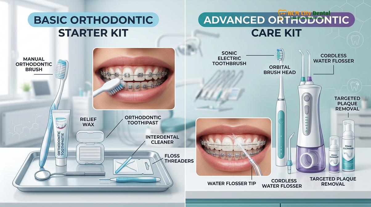 Clinical photography related to dental kit for braces