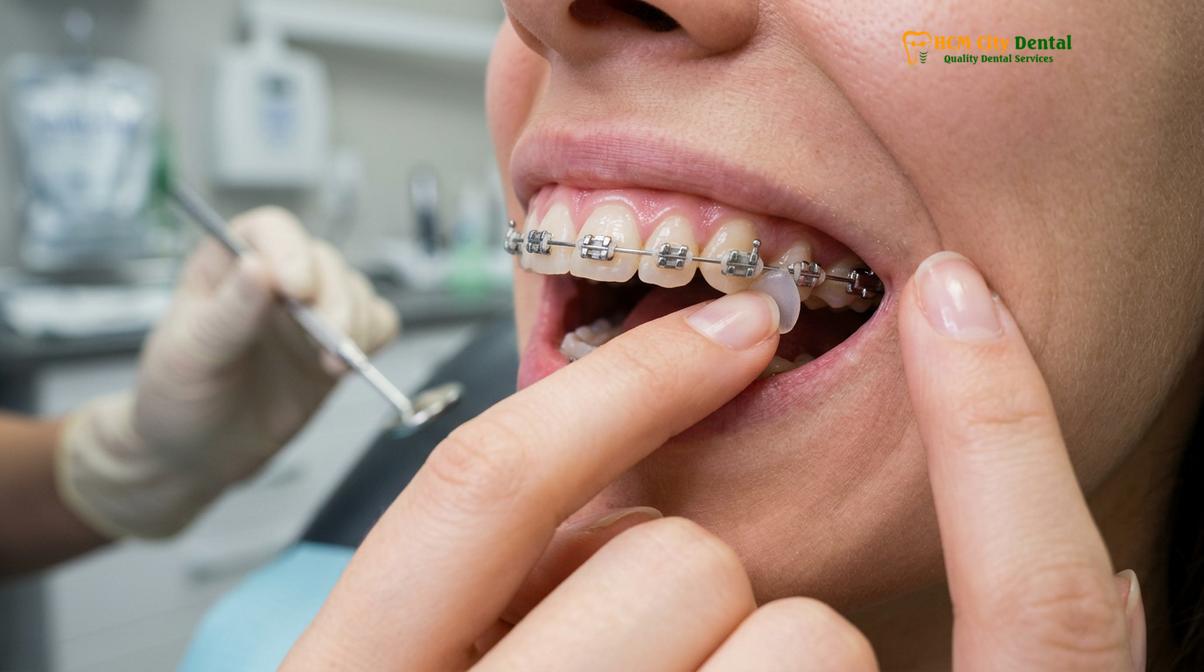 Clinical photography related to broken braces wire vietnam