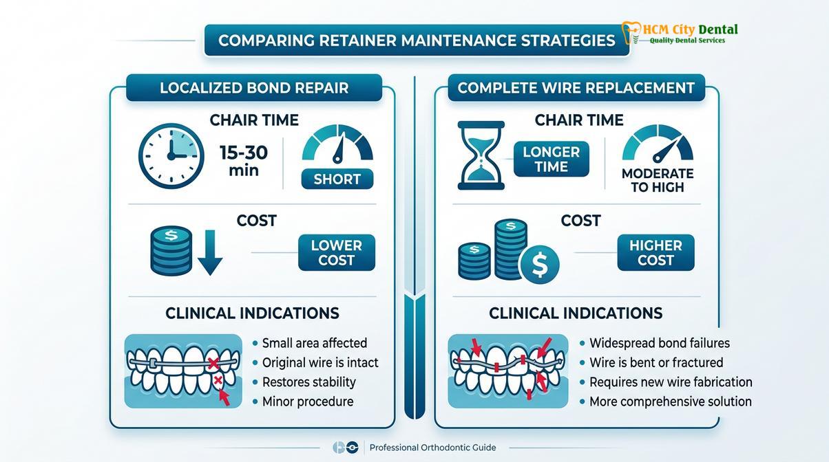 Summary diagram of broken wire on permanent retainer