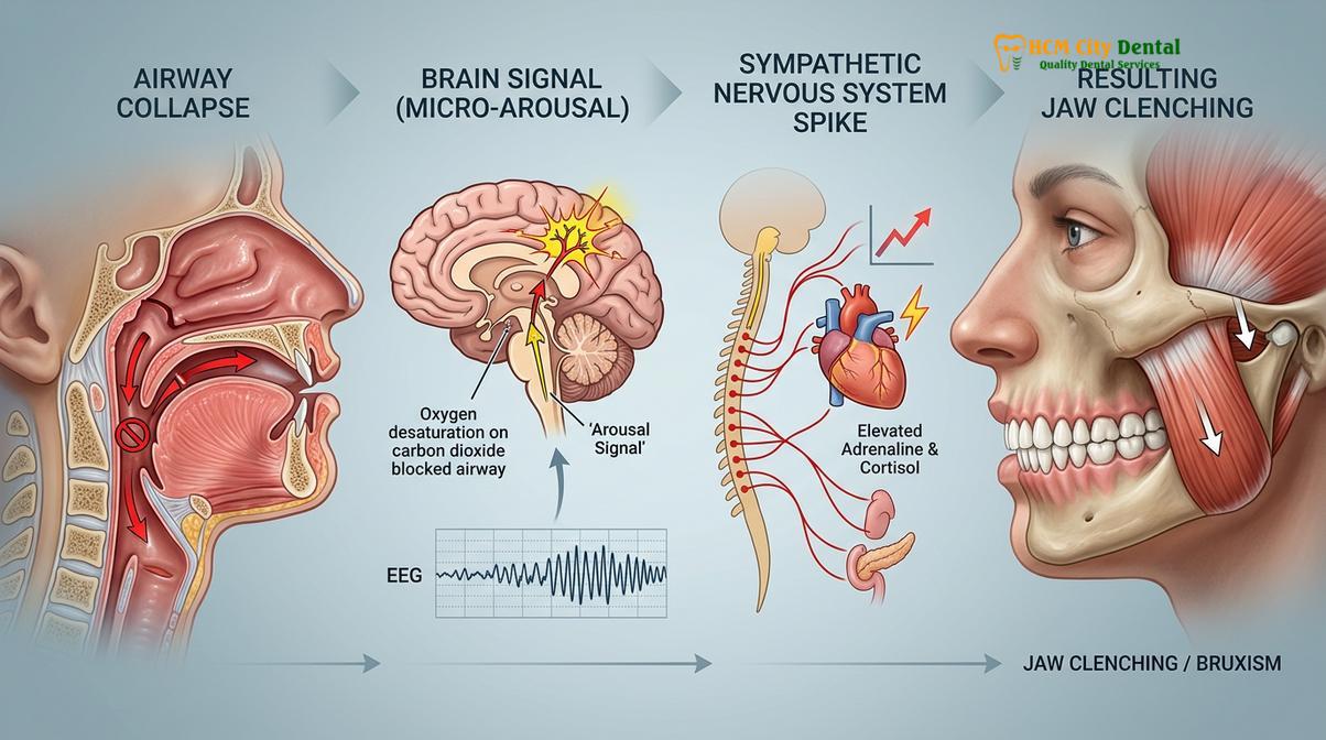 Clinical photography related to bruxism causes stress sleep
