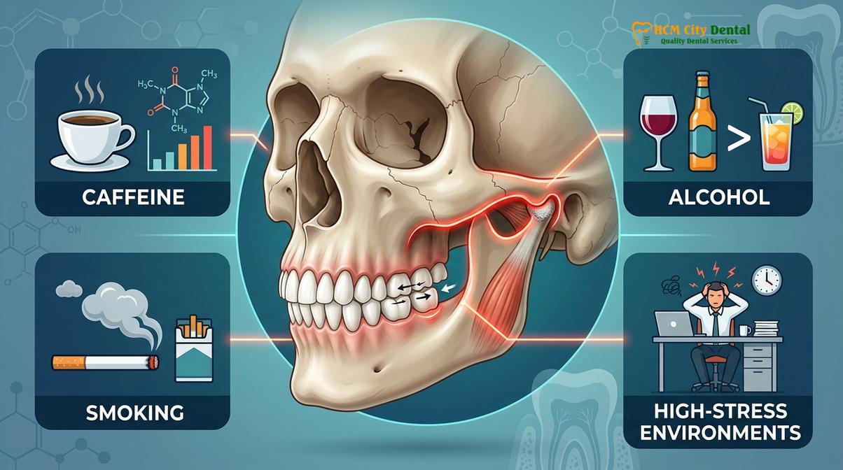 Visual description of bruxism causes stress sleep