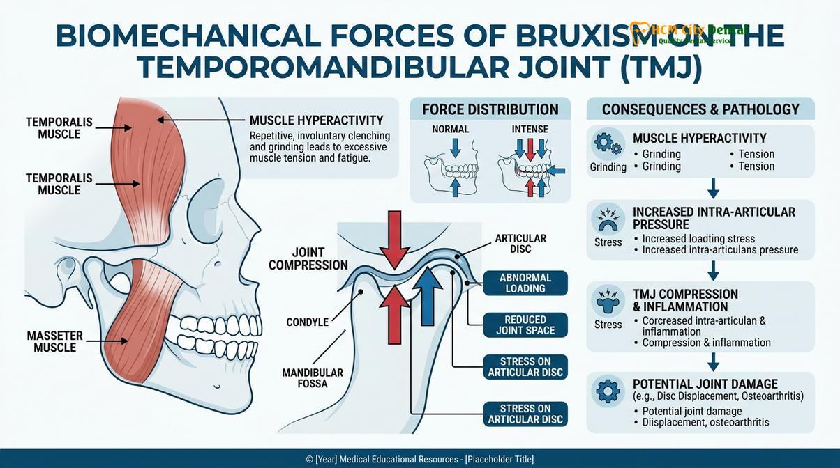 Summary diagram of bruxism effects on teeth