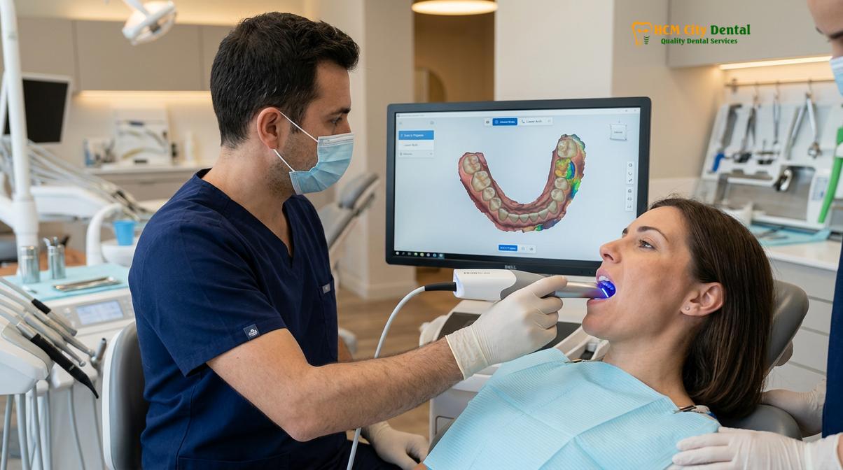 Clinical illustration of cad cam digital onlays vietnam