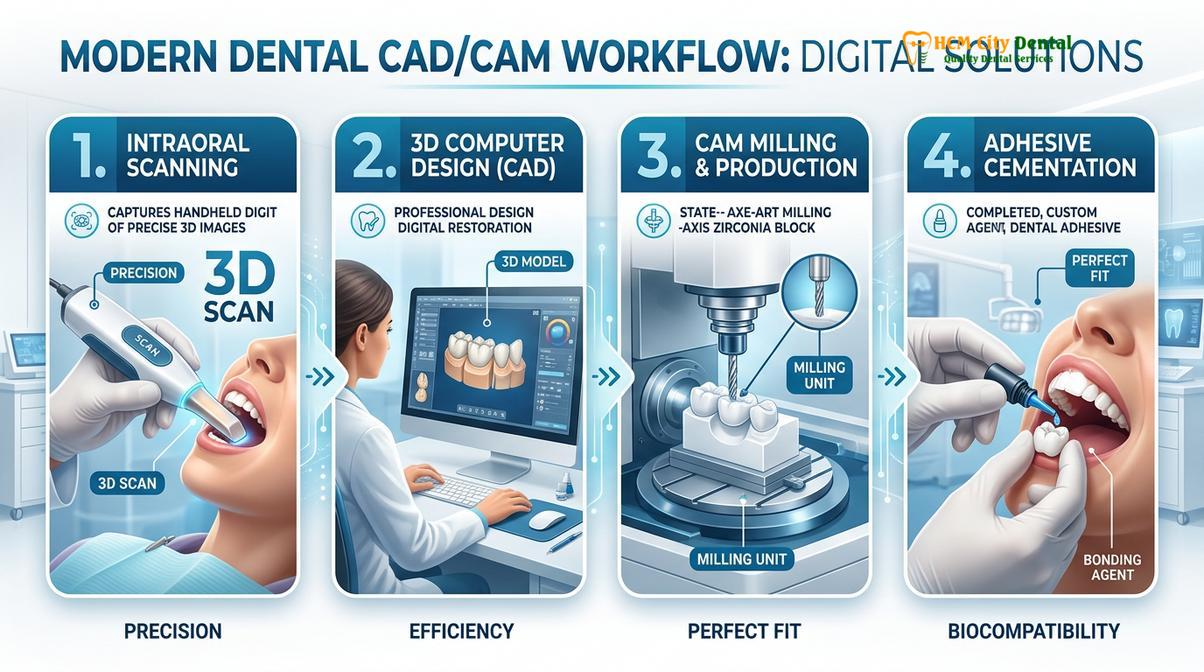Summary diagram of cad cam digital onlays vietnam