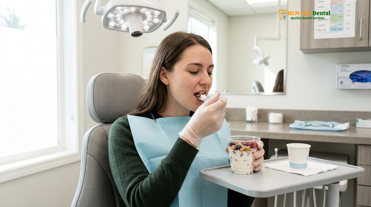 Visual description of can you eat after dental cleaning