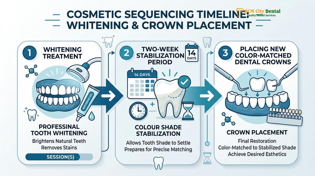 Summary diagram of whiten fillings crowns veneers
