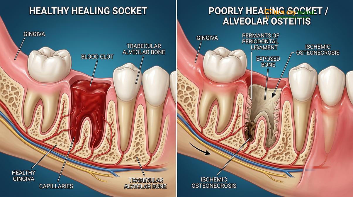 Clinical photography related to jawbone cavitations NICO