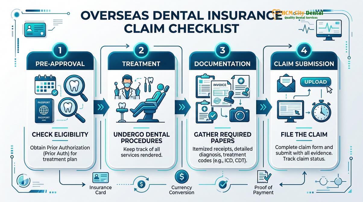 Summary diagram of claim dental work overseas Bupa Allianz insurance