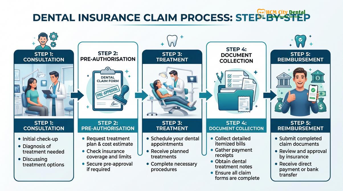 Summary diagram of expat insurance claim inlays onlays