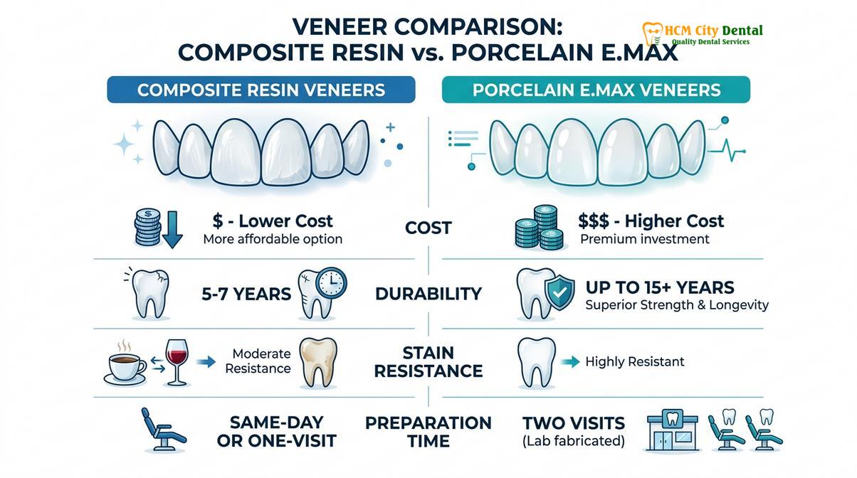 Summary diagram of composite veneers cost vietnam