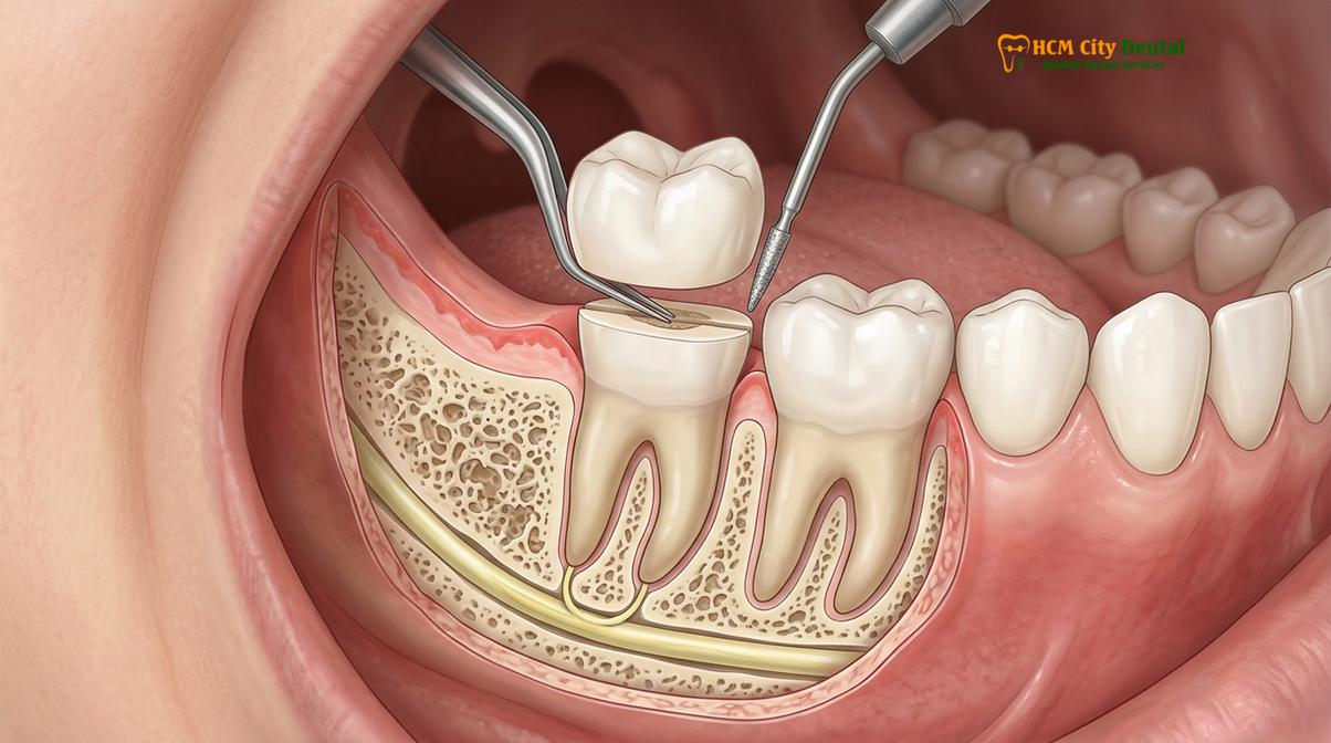 Clinical photography related to coronectomy wisdom teeth
