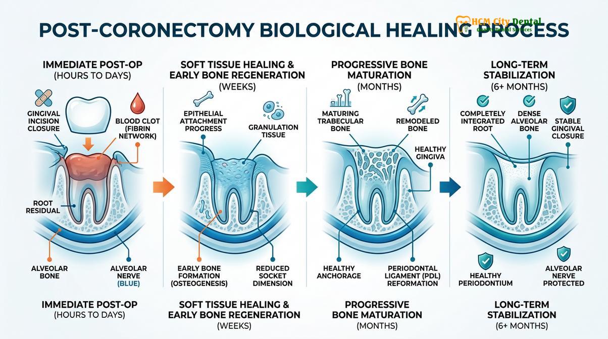 Summary diagram of coronectomy wisdom teeth