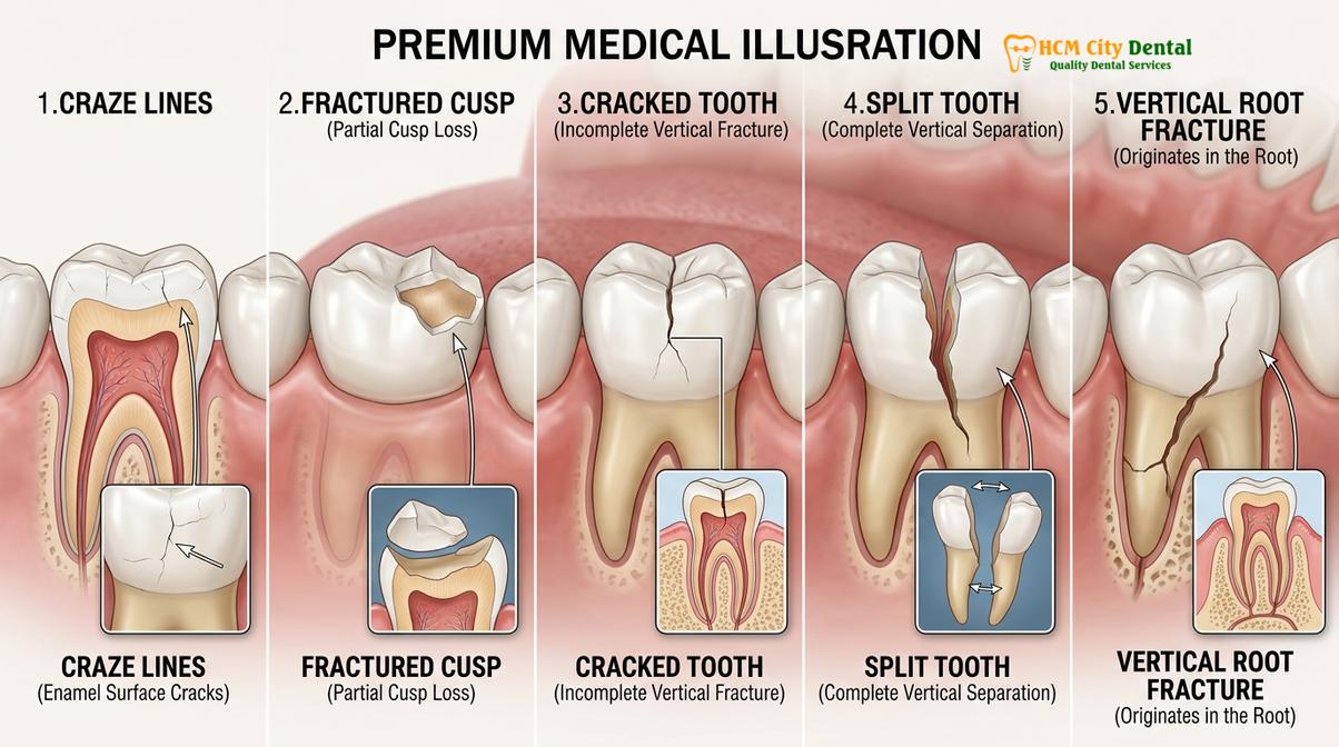 Visual description of cracked tooth pain when biting