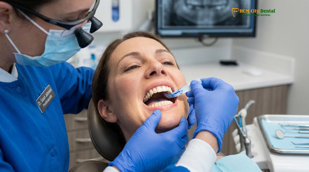Visual description of crown after root canal