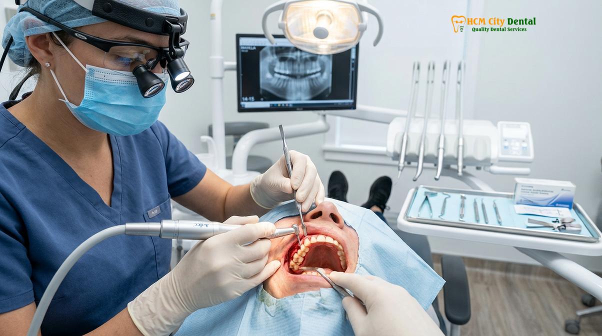 Visual description of crown lengthening before crown