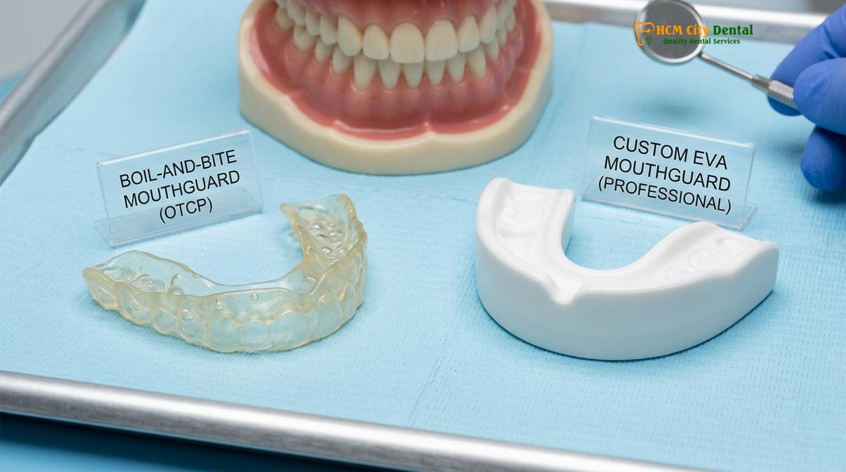 Visual description of custom sports mouthguard Vietnam