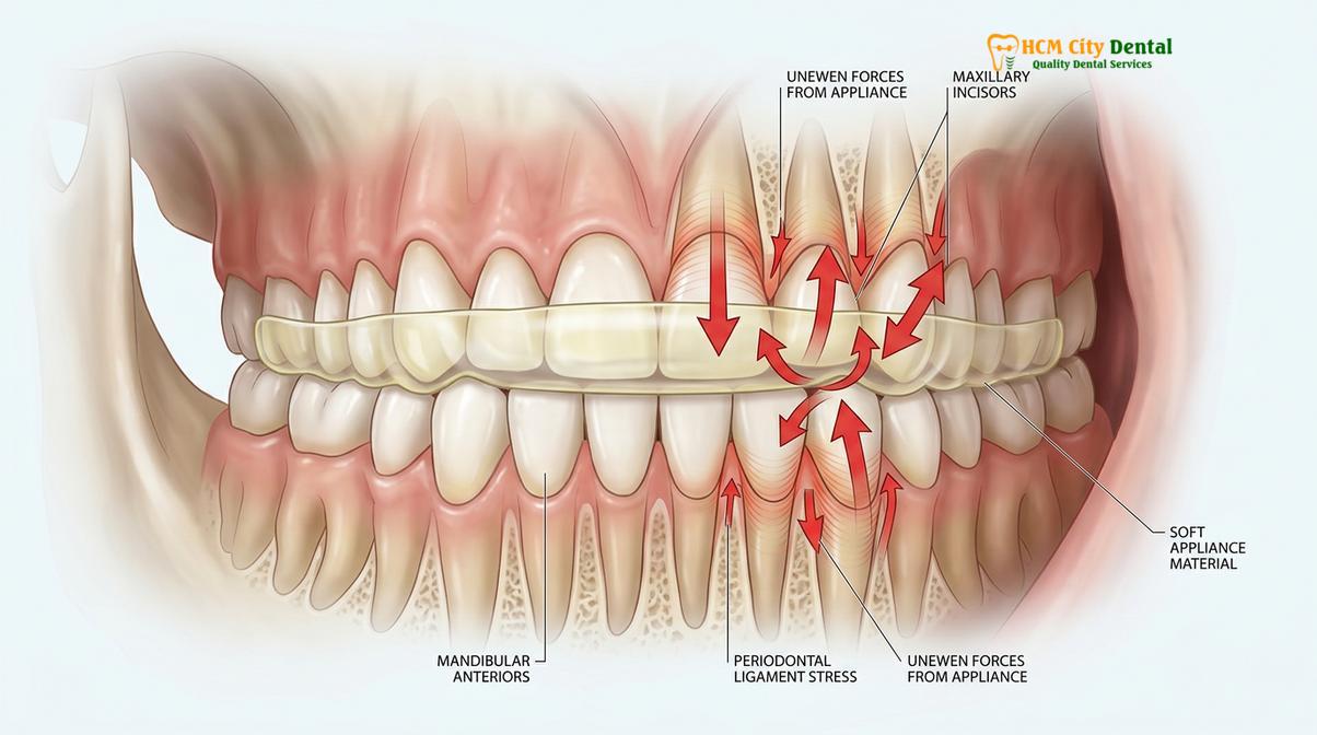Clinical photography related to custom vs OTC snoring mouthpiece