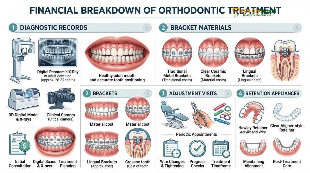 Visual illustration of damon system braces cost