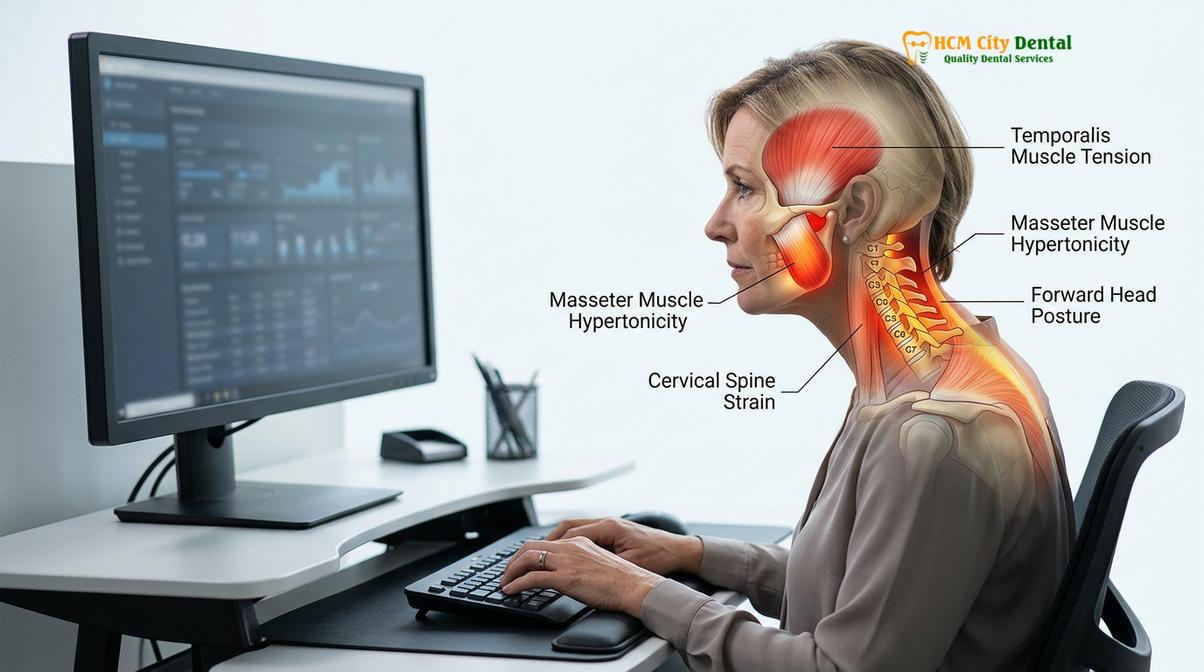 Clinical photography related to Daytime Bruxism Jaw Clenching
