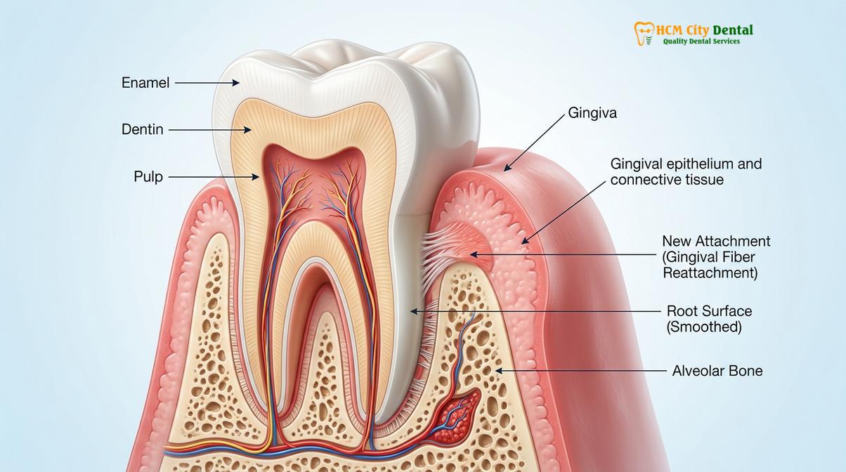 Clinical photography related to deep cleaning recovery