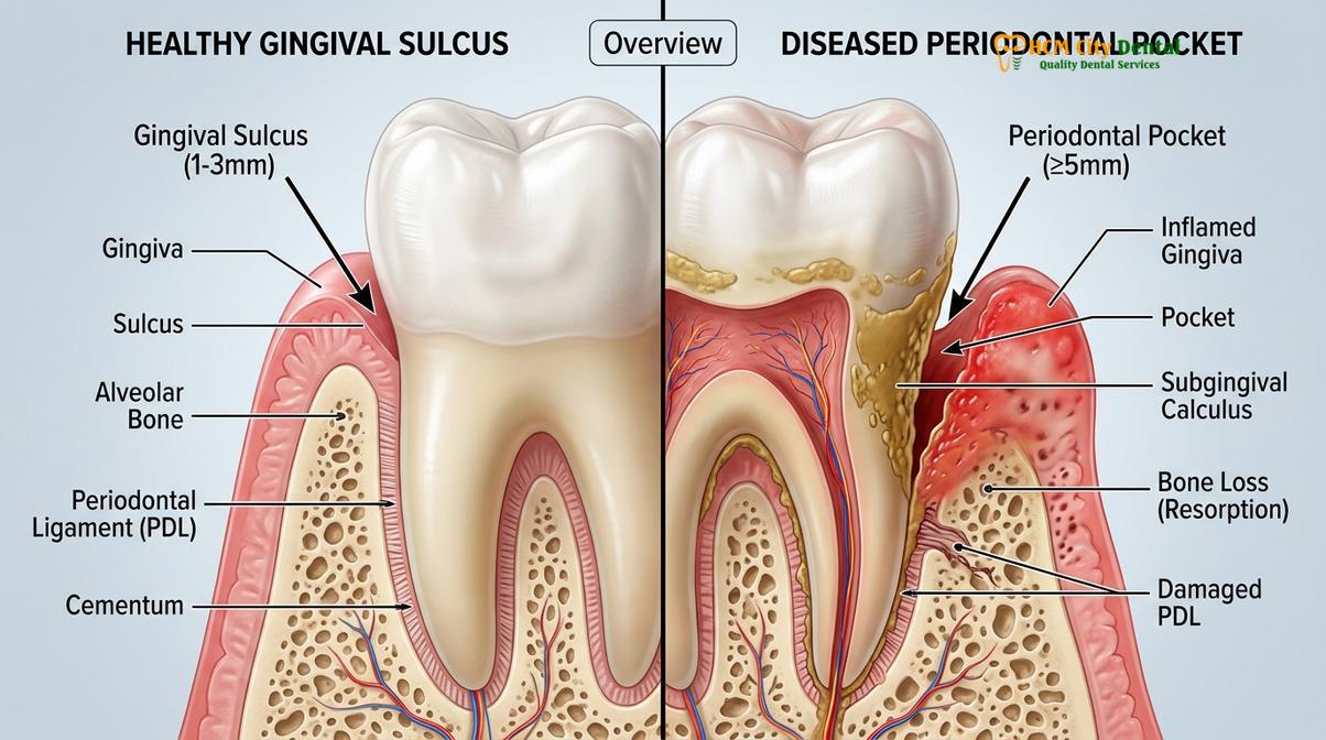 Clinical photography related to deep cleaning teeth