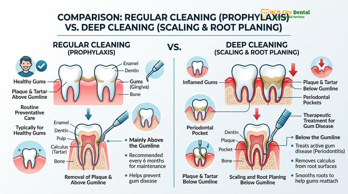 Summary diagram of Deep Cleaning vs Regular Cleaning Guide