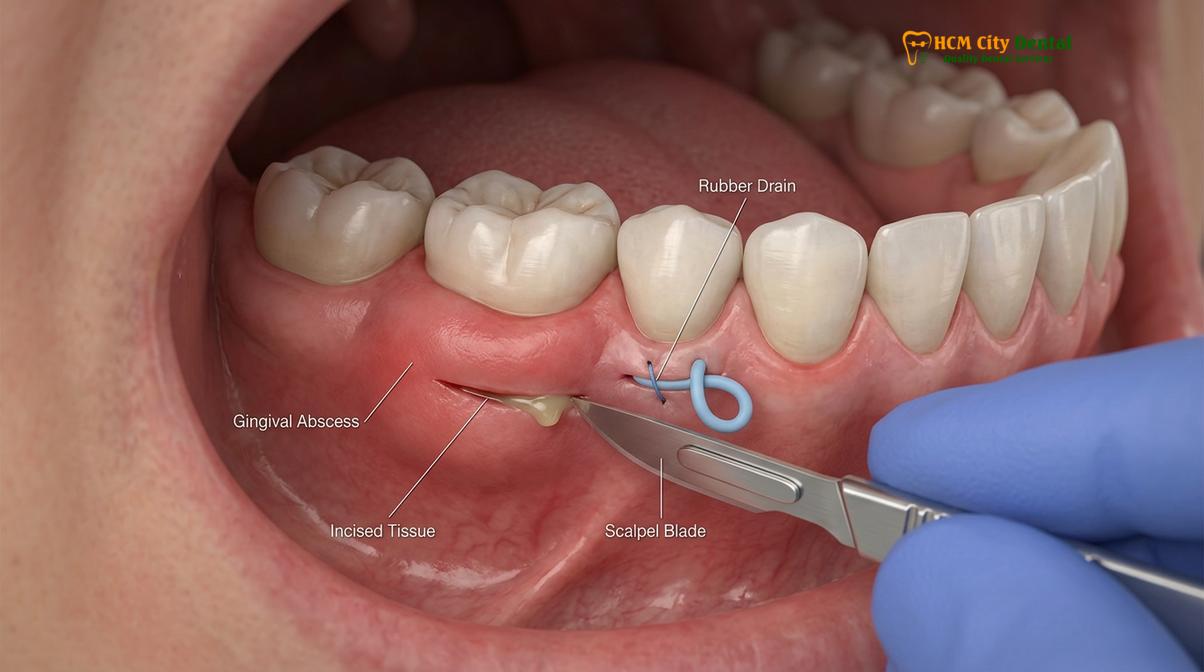Visual description of dental abscess vietnam emergency