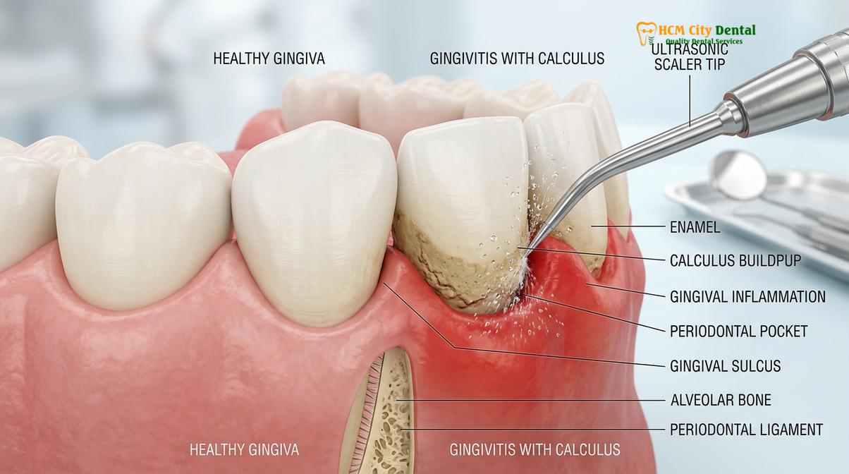 Clinical photography related to Dental Cleaning Cost Vietnam vs UK Singapore