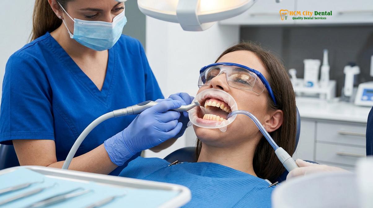 Visual description of Dental Cleaning Cost Vietnam vs UK Singapore