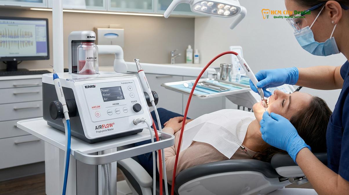 Visual description of dental cleaning diabetics periodontal care