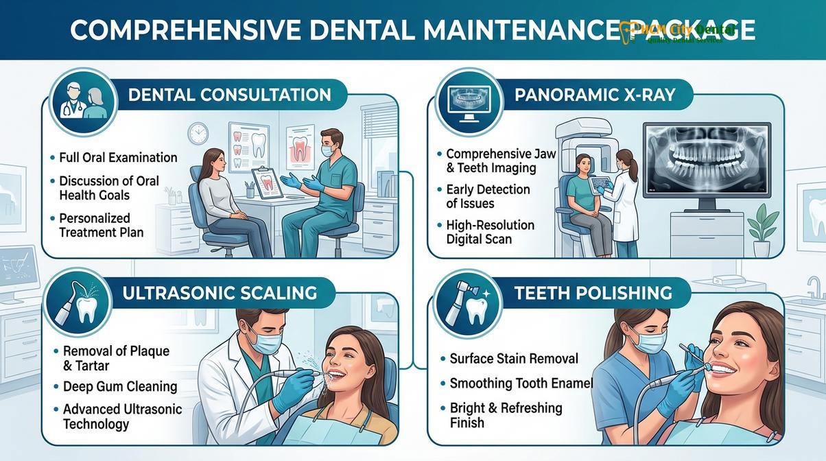 Summary diagram of dental cleaning scaling expat package Ho Chi Minh City