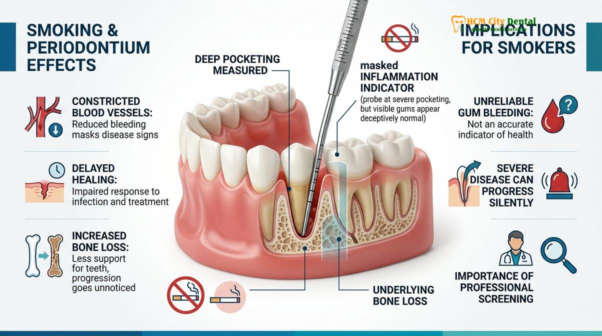 Summary diagram of dental cleaning smokers tobacco stains