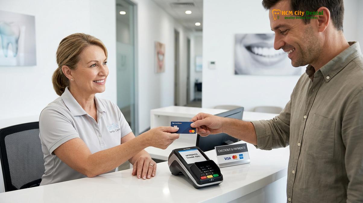 Visual illustration of dental clinic payment methods Vietnam