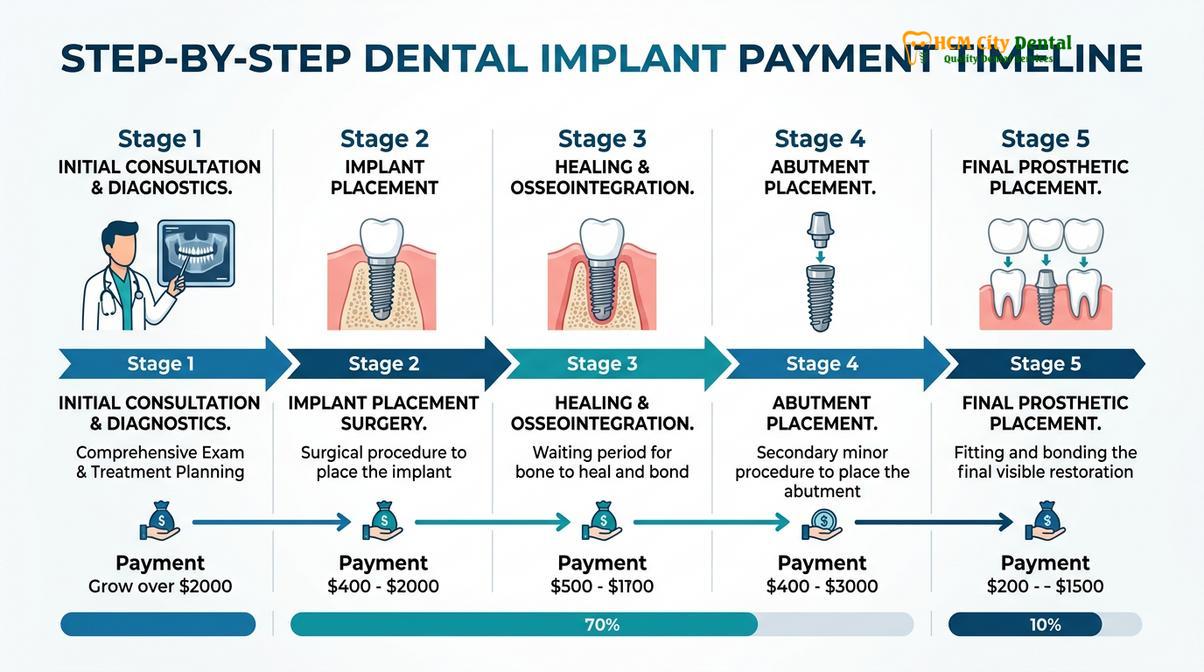 Visual illustration of dental clinic payment methods Vietnam
