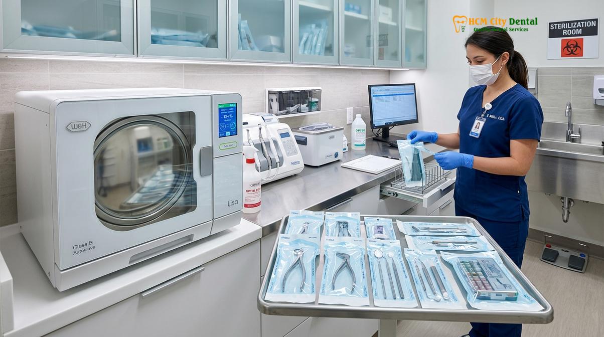 Visual description of dental clinic quality certifications Vietnam ISO AACI