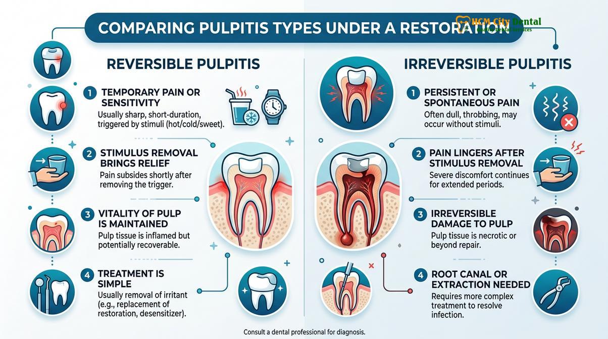Visual illustration of tooth crown pain chewing sensitivity