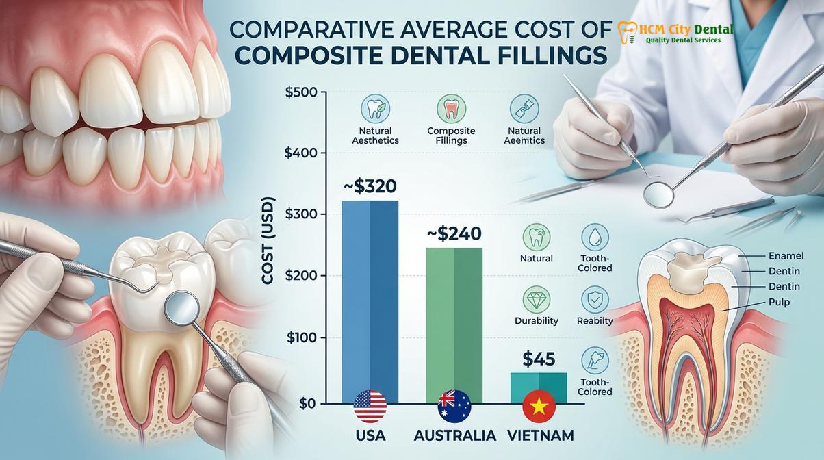 Clinical photography related to Dental Filling Cost Vietnam vs USA Australia