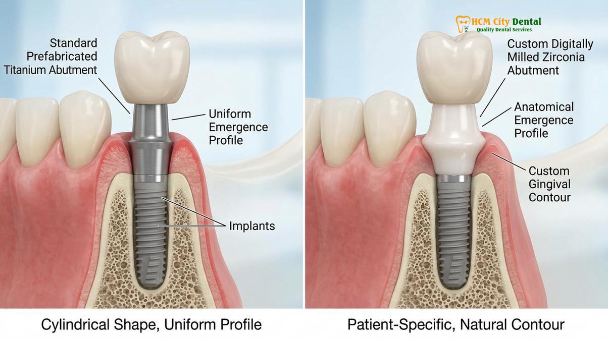 Visual illustration of dental implant abutment