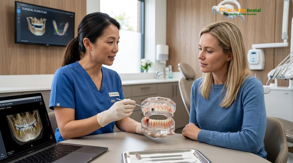 Visual illustration of dental implant cost Vietnam vs Australia