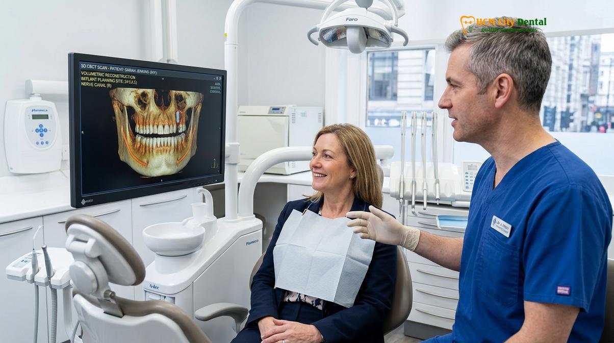 Clinical illustration of dental implant cost Vietnam vs UK