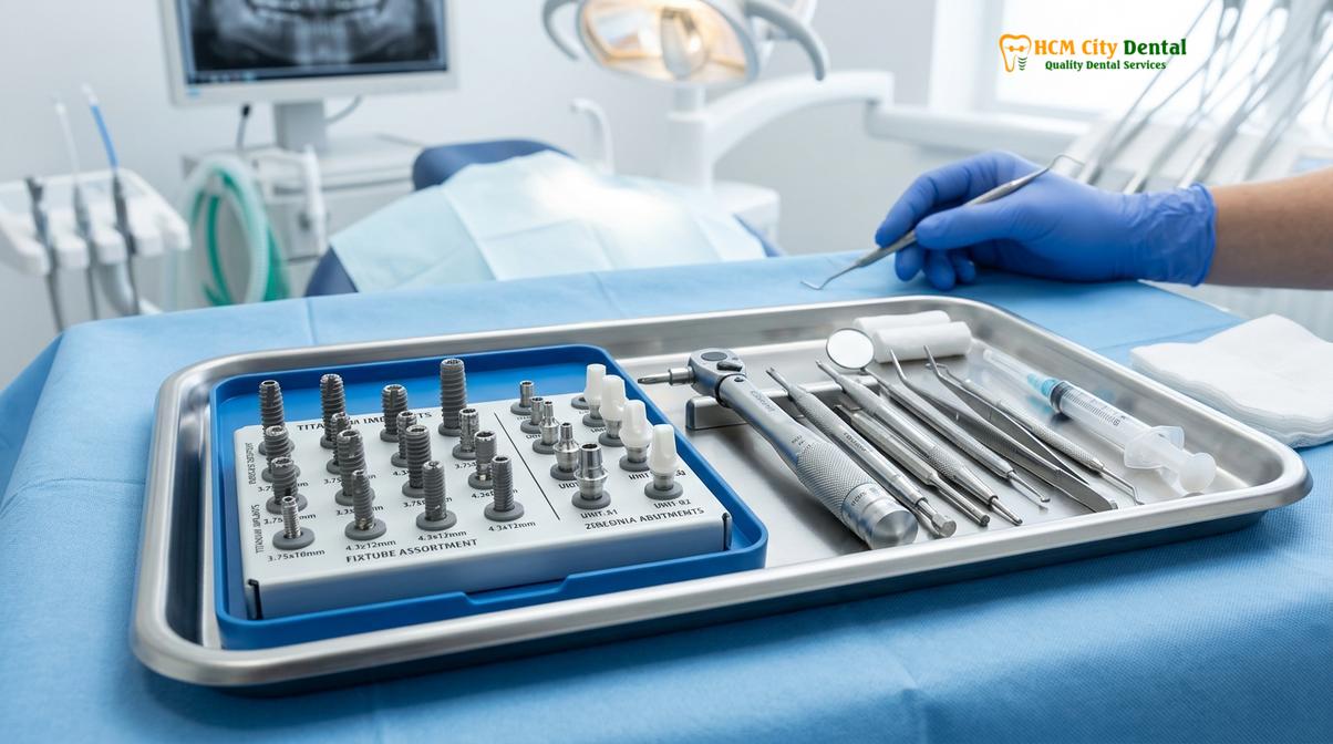 Visual description of dental implant cost Vietnam vs UK