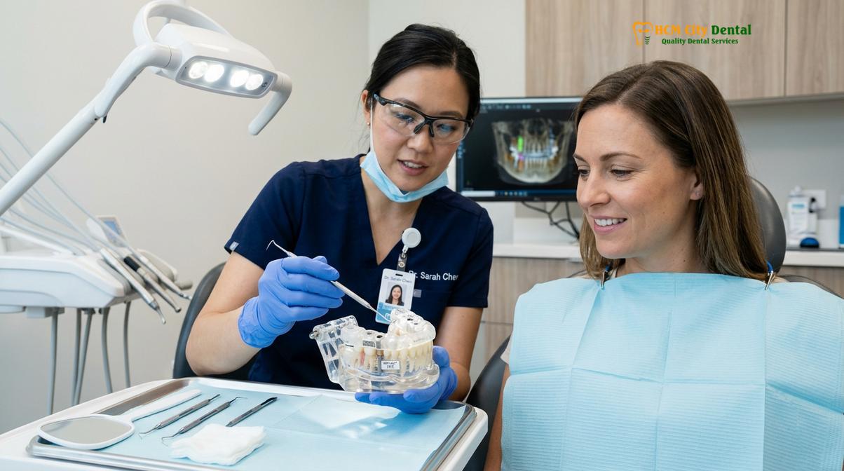 Visual description of dental implant cost Vietnam vs USA