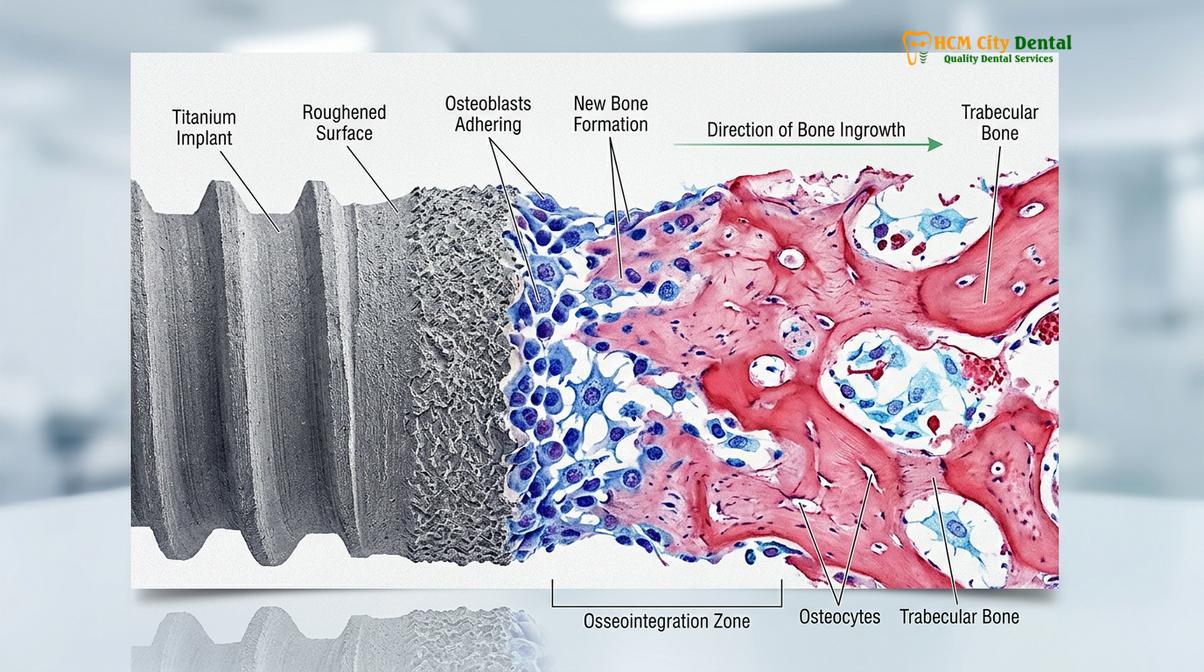 Visual description of single tooth dental implant