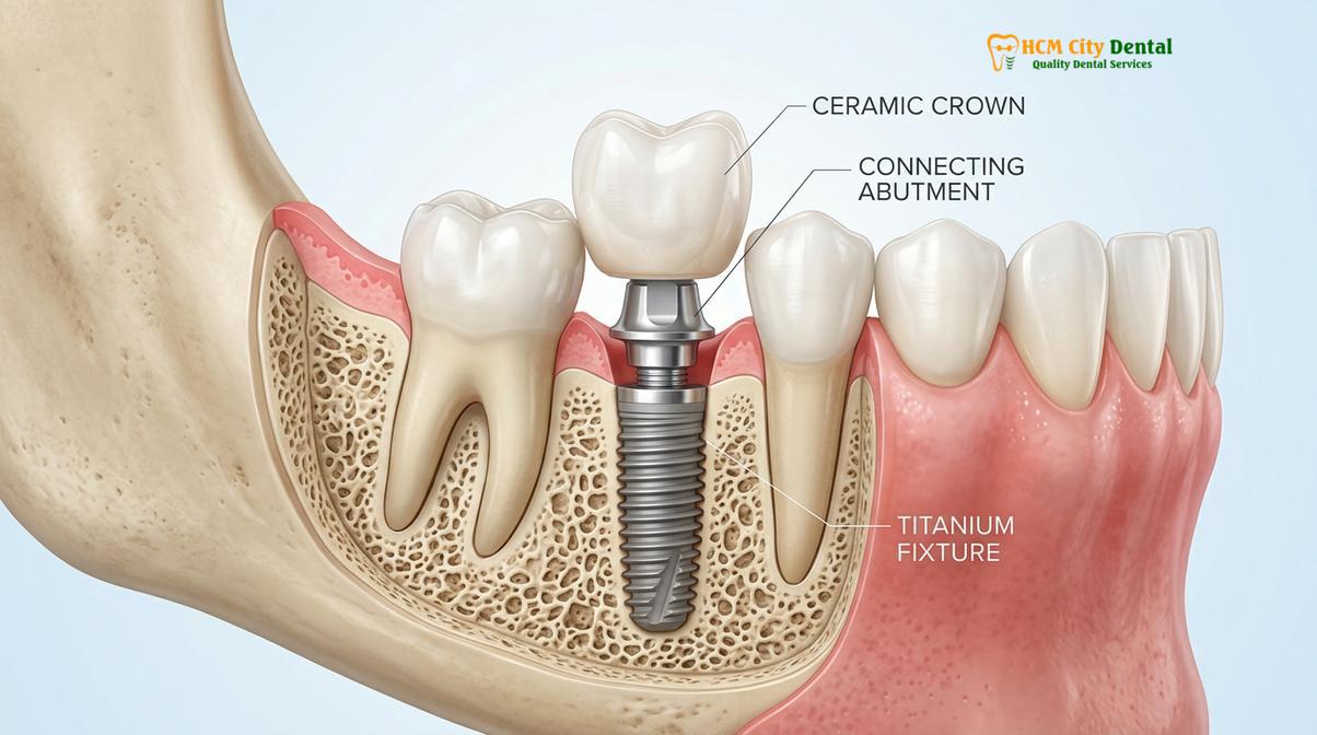 Clinical illustration of dental implants cost