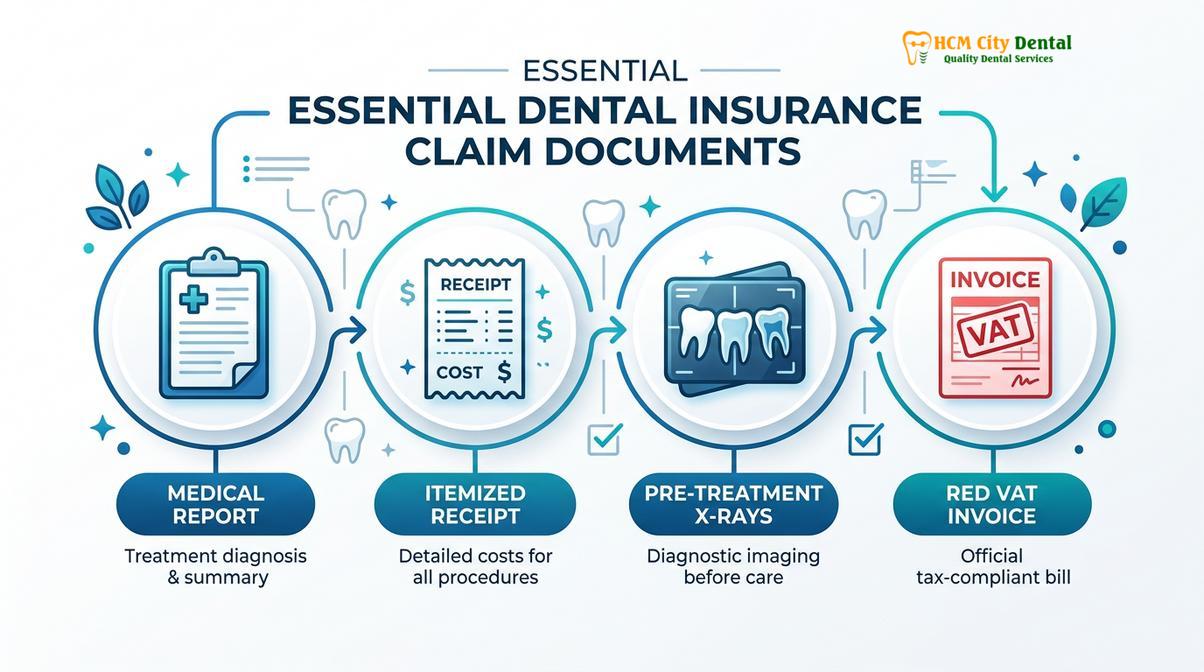 Summary diagram of dental insurance direct billing cleanings vietnam