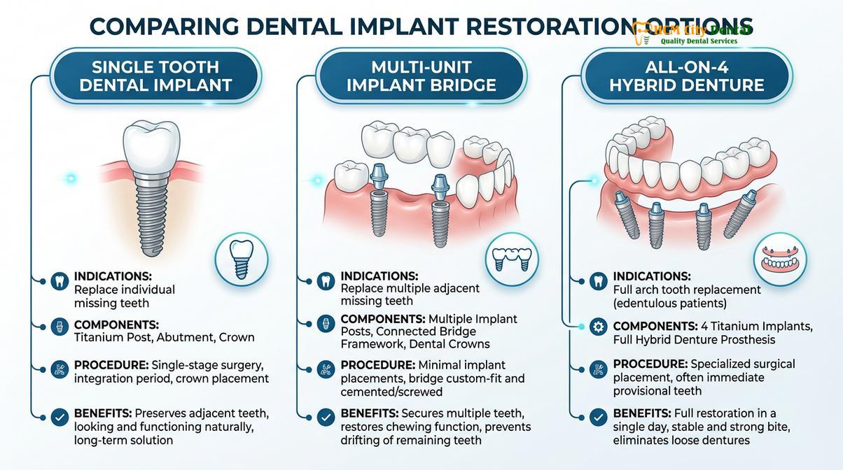 Summary diagram of dental insurance implants