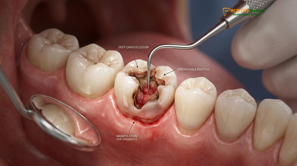 Clinical photography related to dental nerve pain vs gum pain