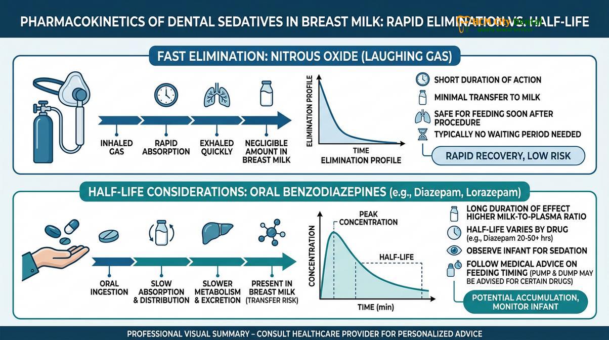 Summary diagram of dental sedation pregnancy breastfeeding