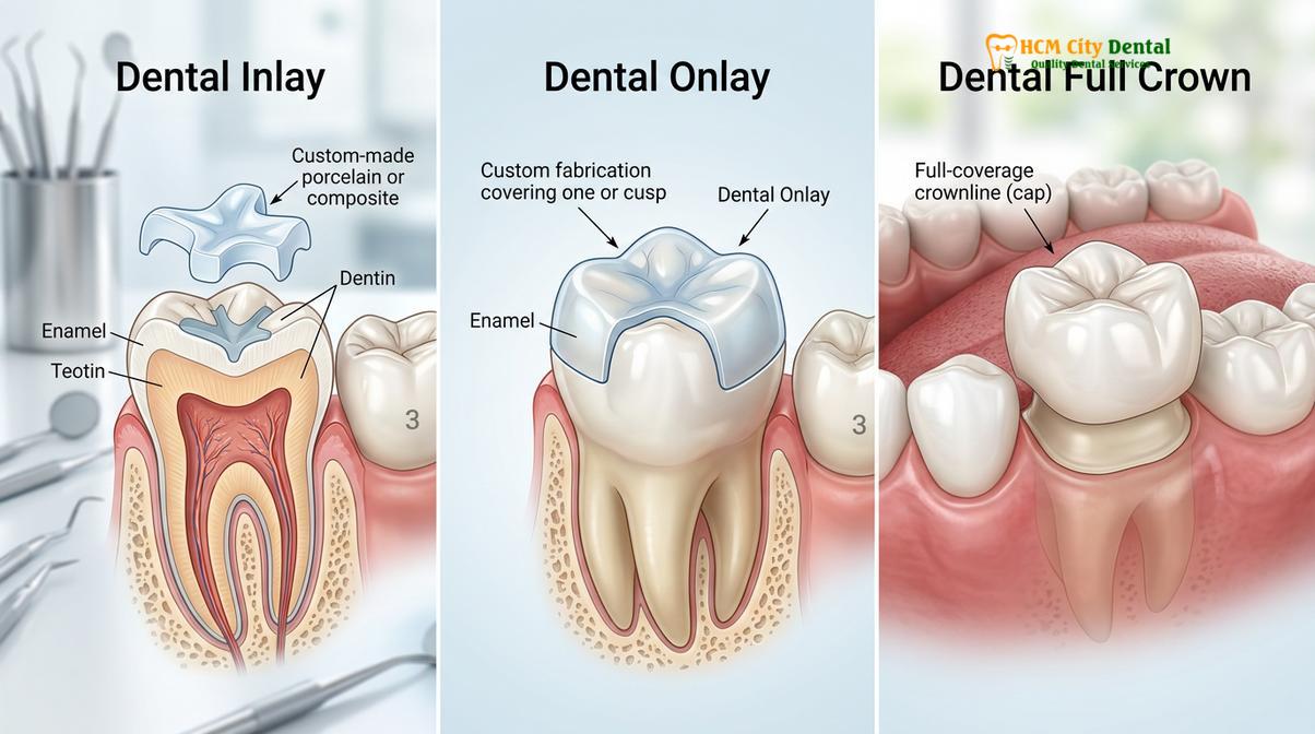 Clinical photography related to dental tourism vietnam inlays onlays